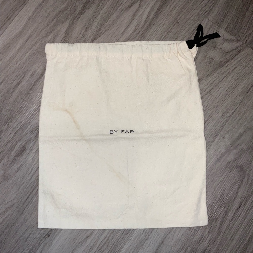 BY FAR White Drawstring Bag